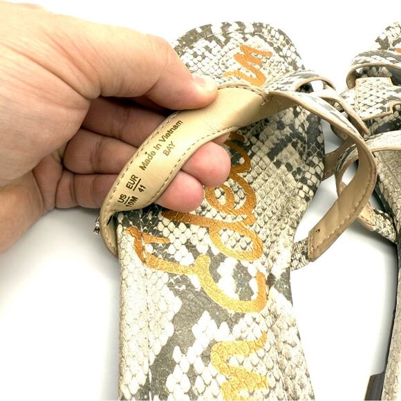 Sam Edelman Bay Slide Sandal Sandshell Python Snake 10M - Picture 8 of 9